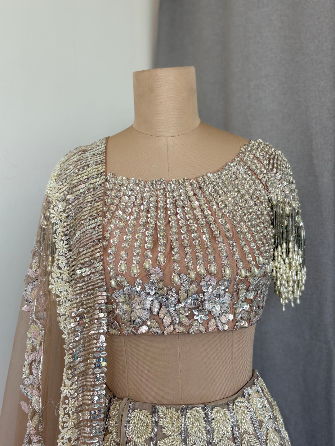 Manish Malhotra Champagne Embellished Lehenga Set