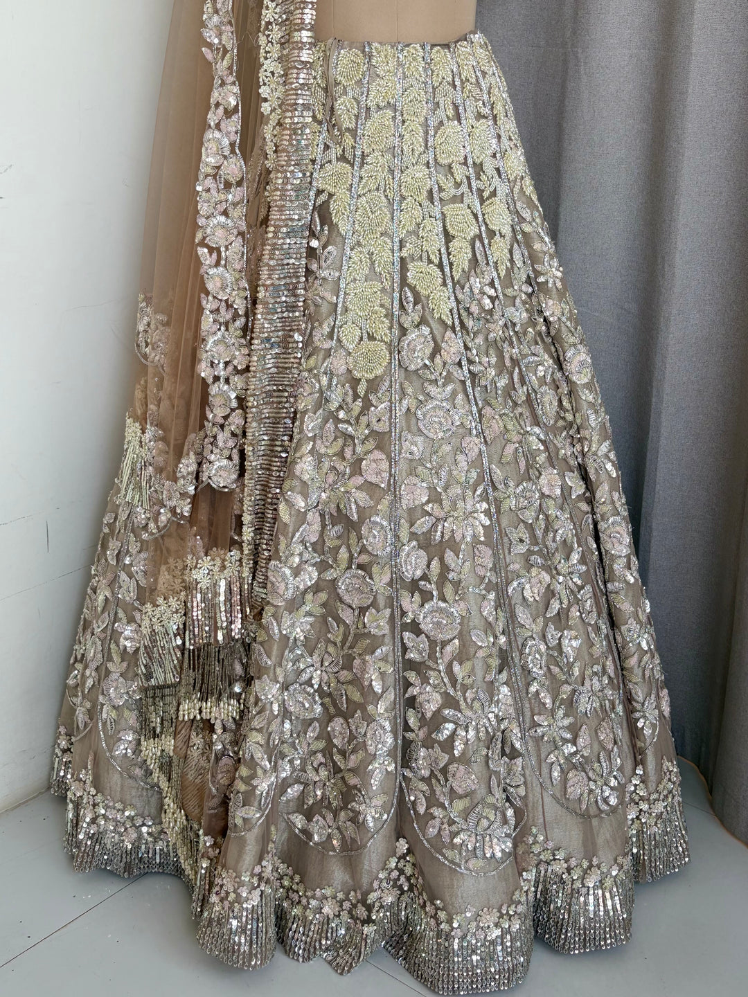 Manish Malhotra Champagne Embellished Lehenga Set