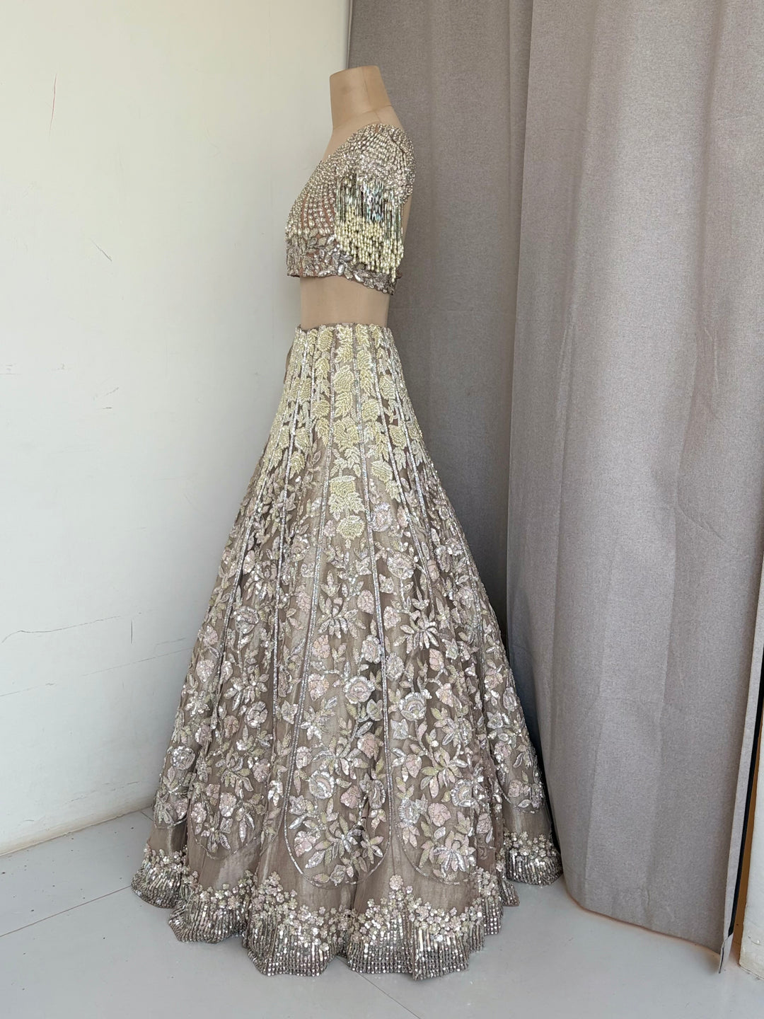 Manish Malhotra Champagne Embellished Lehenga Set