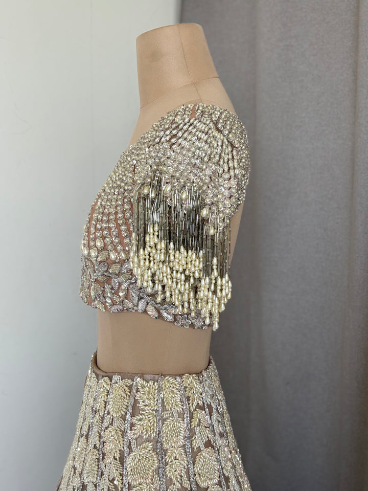 Manish Malhotra Champagne Embellished Lehenga Set