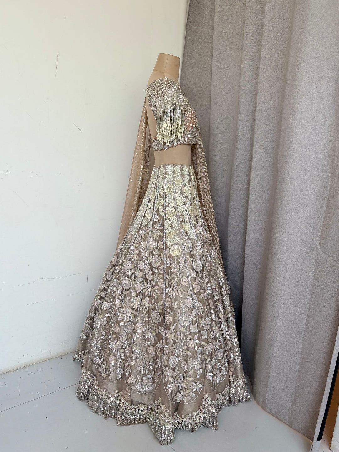 Manish Malhotra Champagne Embellished Lehenga Set