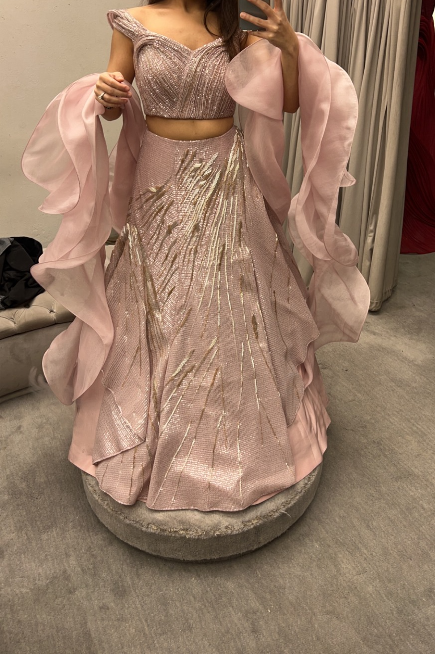 Gaurav Gupta Embellished Blush Pink Lehenga