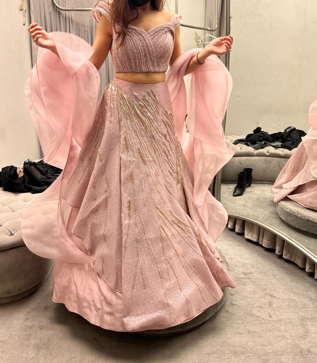 Gaurav Gupta Embellished Blush Pink Lehenga