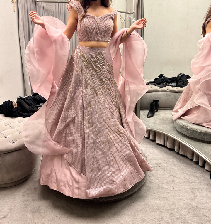 Gaurav Gupta Embellished Blush Pink Lehenga