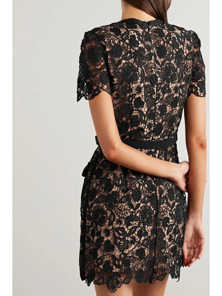 Self Portrait Guipure Lace Mini Dress
