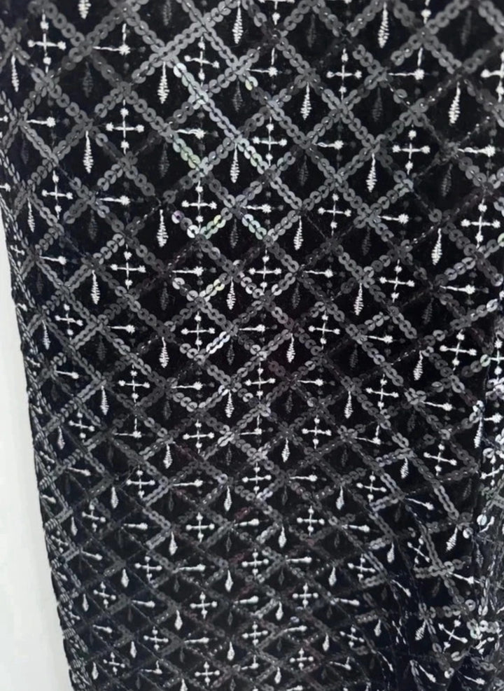 Nadine Merabi Hailey Black Embellished Jumpsuit