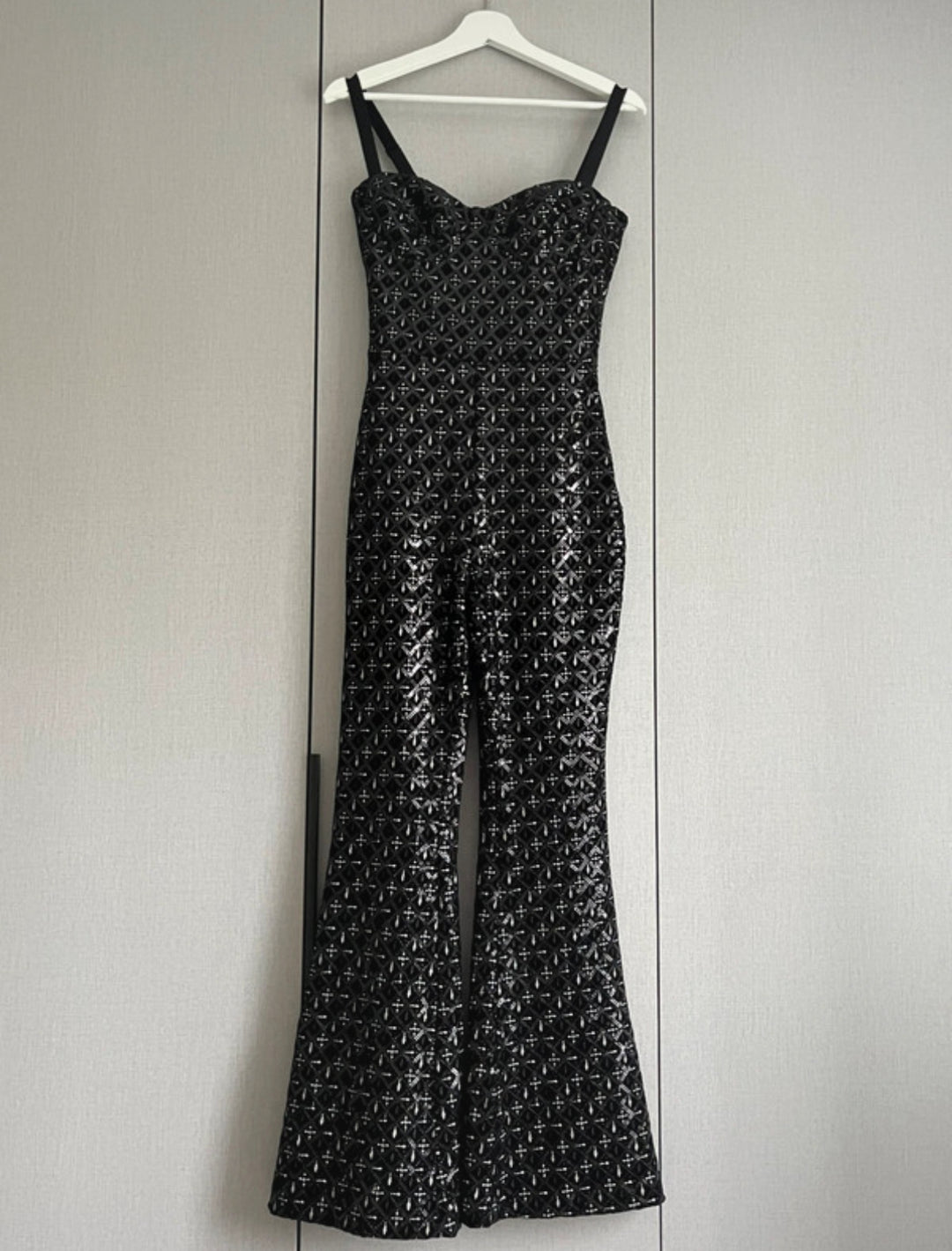 Nadine Merabi Hailey Black Embellished Jumpsuit