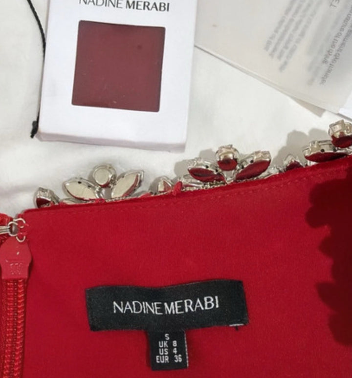 Nadine Merabi Kimberly Red Velvet Mini Dress