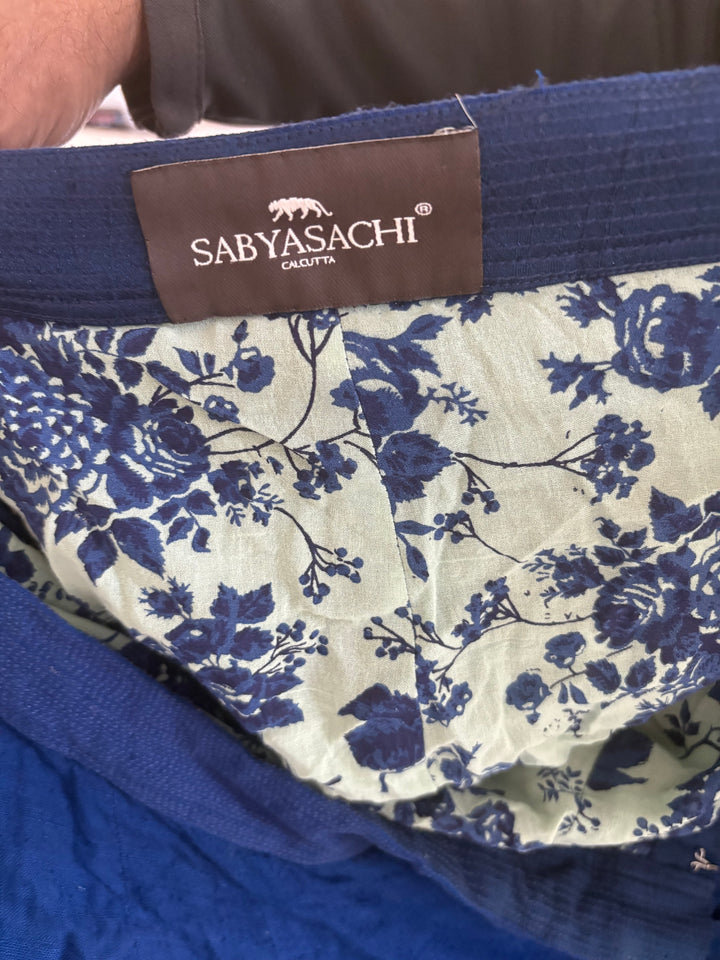 Sabyasachi Royal Blue Lehenga Set with Gold Embellishments
