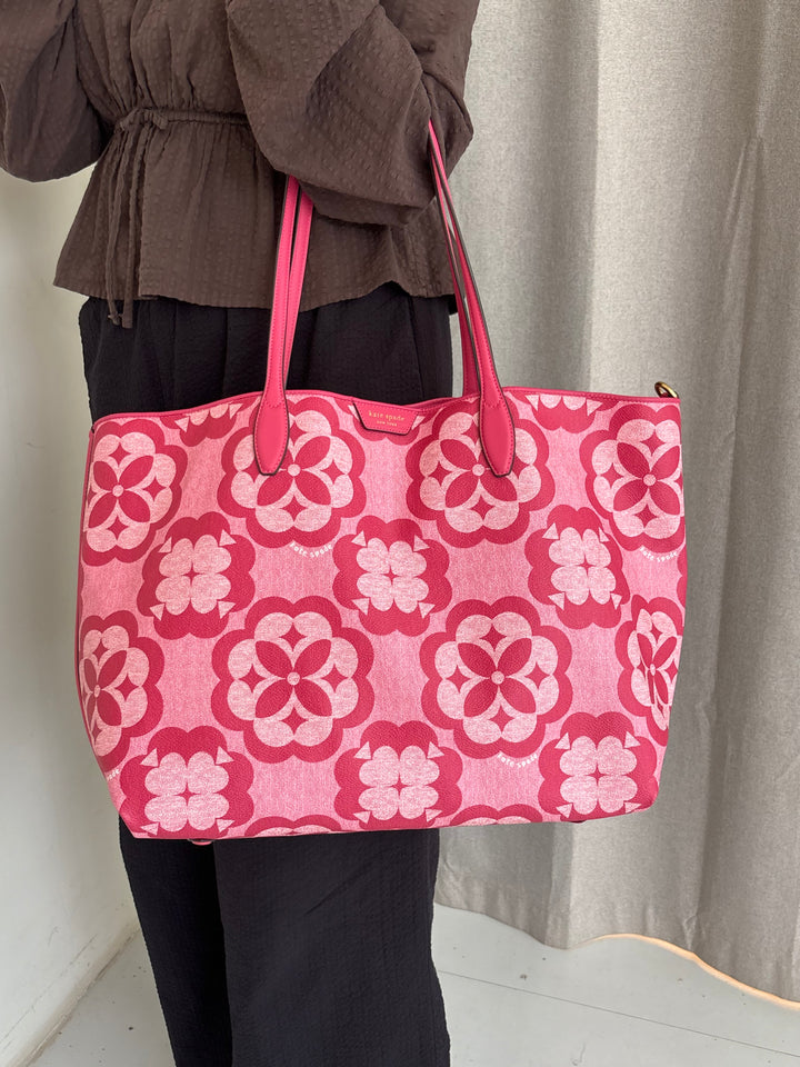 Kate Spade Oversized Spade Flower Monogram Coated Canvas Sutton Large Tote