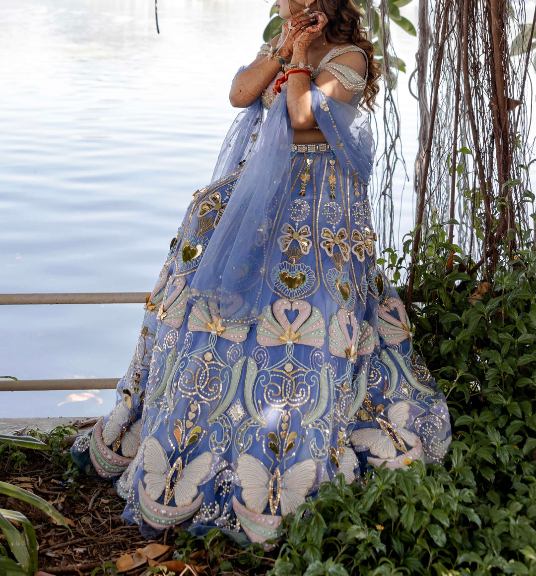 Papa Don't Preach Sequins & Crystal Embroidered Lehenga Set