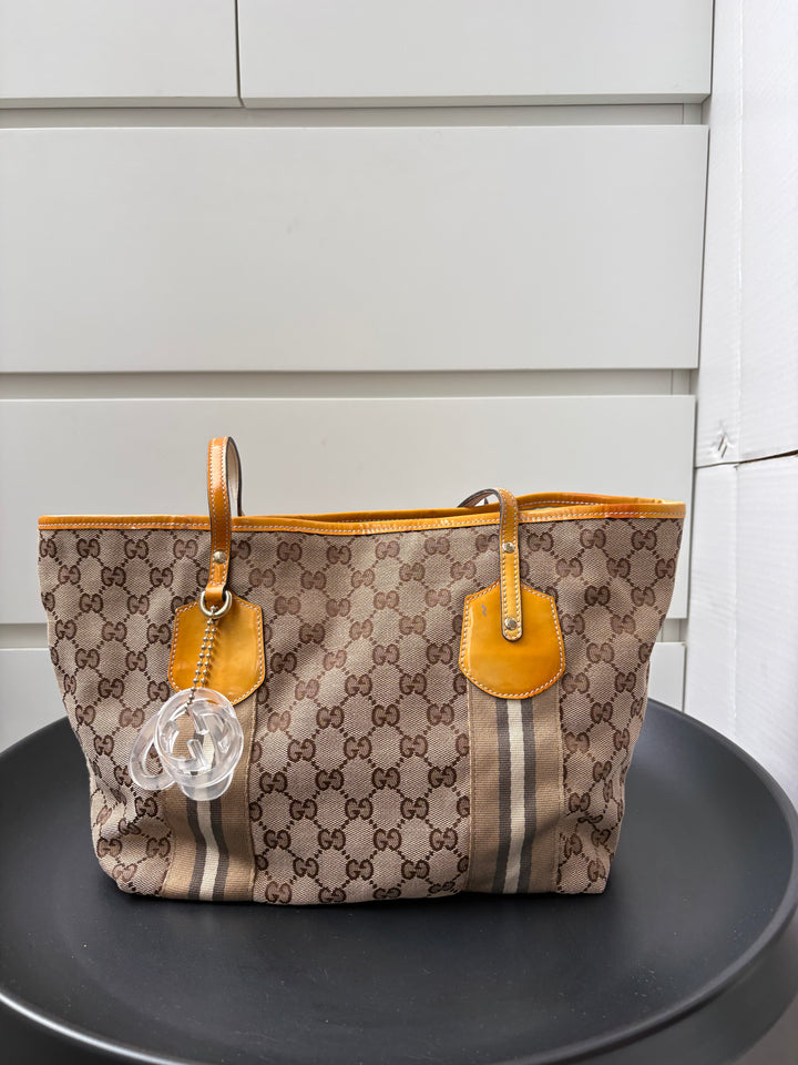 Gucci GG Canvas Canvas Web Jolie Tote