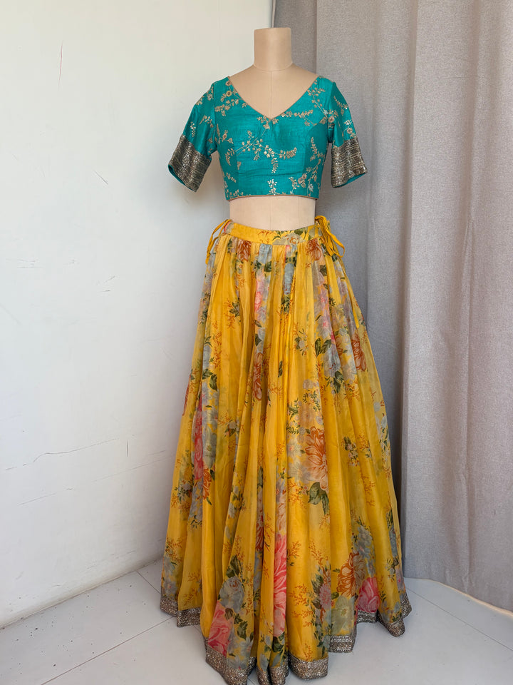 Sabyasachi Floral Printed Lehenga Set
