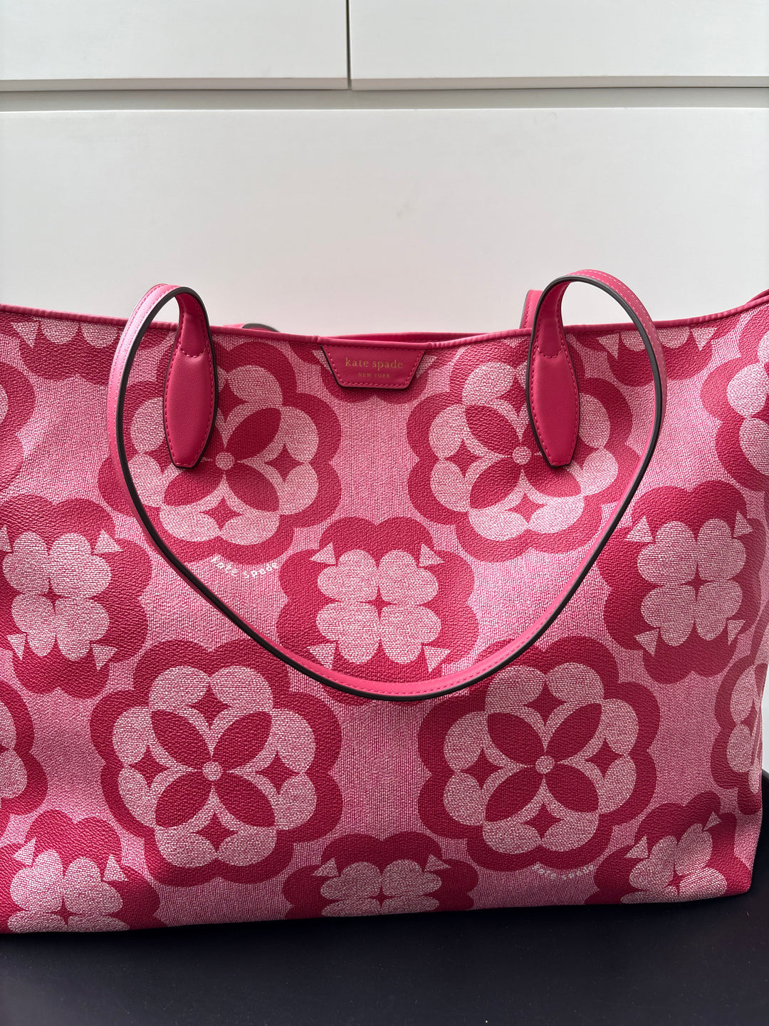 Kate Spade Oversized Spade Flower Monogram Coated Canvas Sutton Large Tote