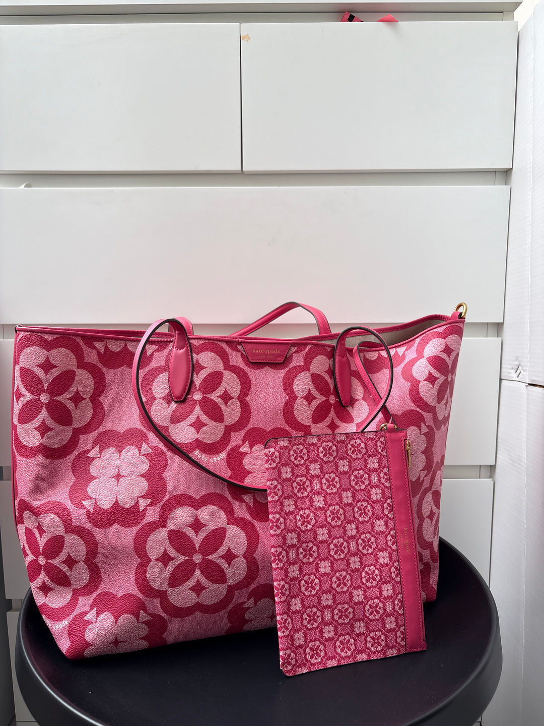 Kate Spade Oversized Spade Flower Monogram Coated Canvas Sutton Large Tote