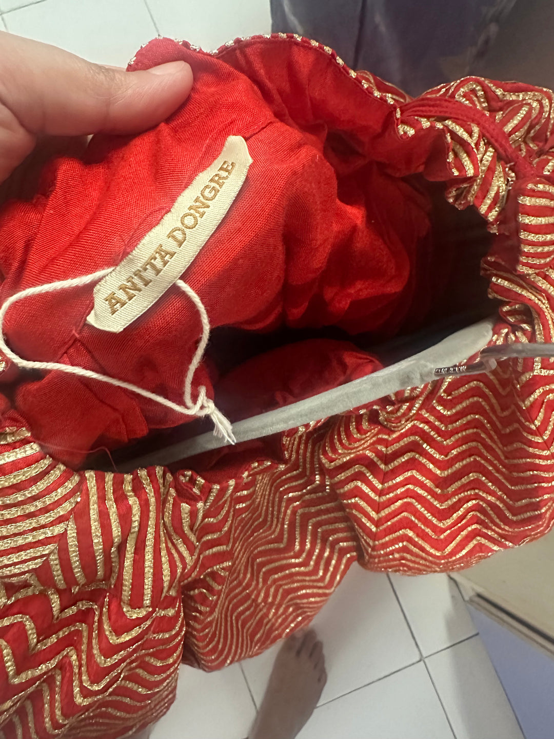 Anita Dongre Red & Gold Banarasi Lehenga Set