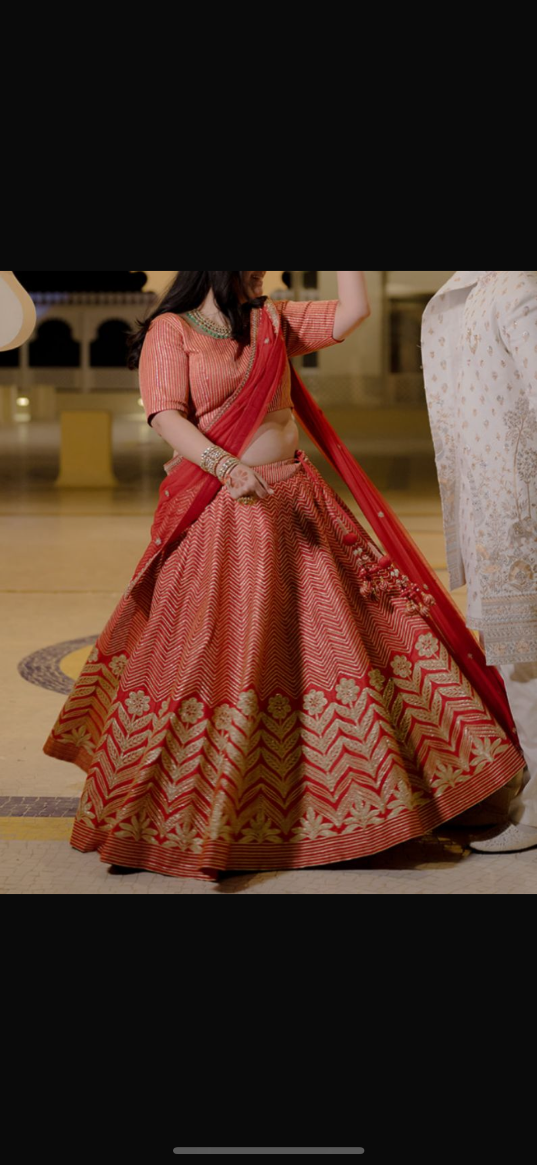 Anita Dongre Red & Gold Banarasi Lehenga Set
