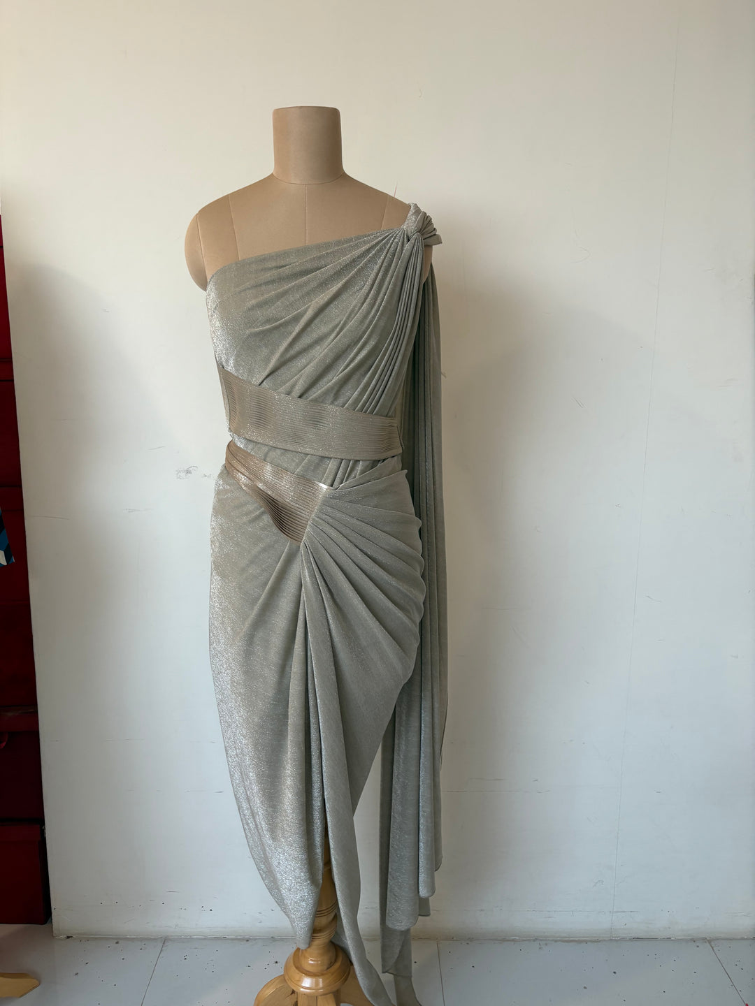 Amit Aggarwal Metallic Draped Gown