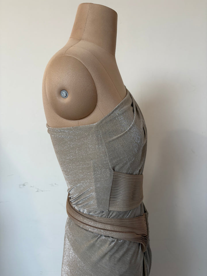 Amit Aggarwal Metallic Draped Gown
