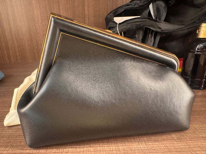 Fendi Black First Nappa Leather Clutch