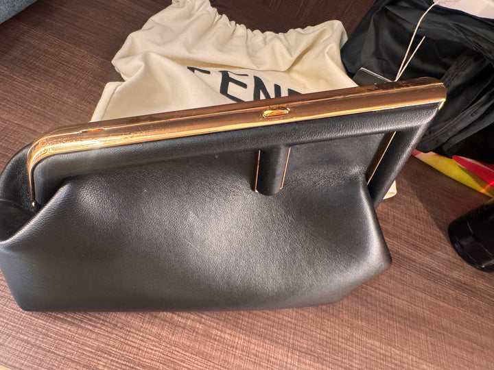 Fendi Black First Nappa Leather Clutch
