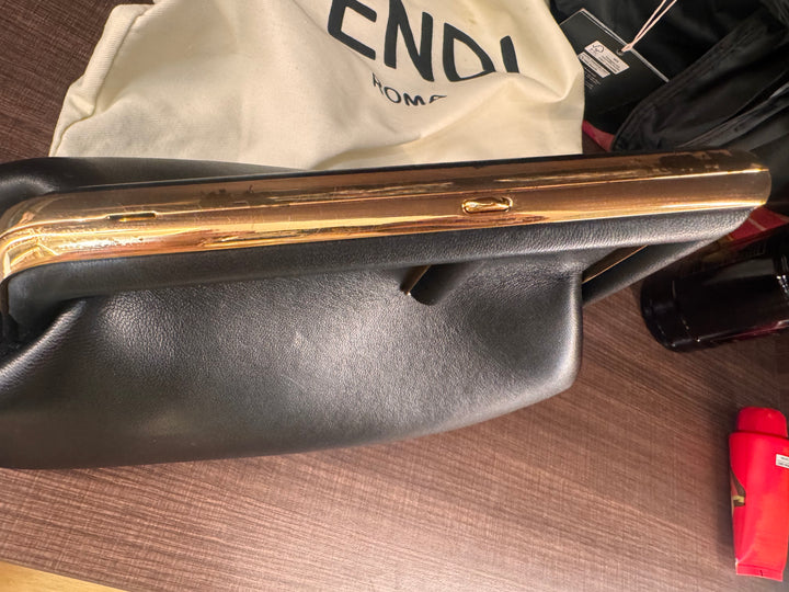 Fendi Black First Nappa Leather Clutch