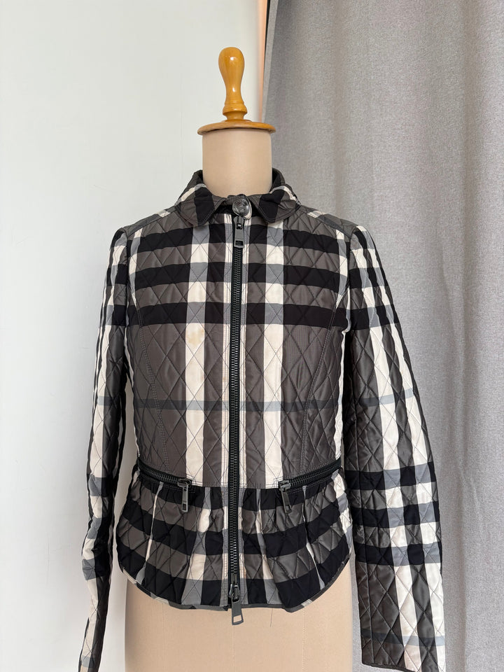 Burberry Plaid Print Utility Jacket UK 4