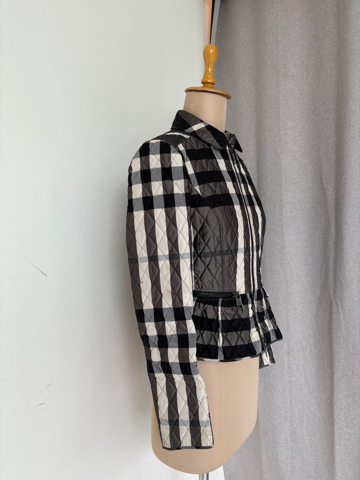 Burberry Plaid Print Utility Jacket UK 4