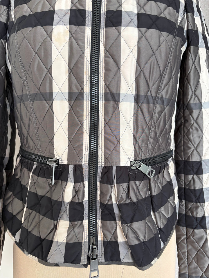 Burberry Plaid Print Utility Jacket UK 4