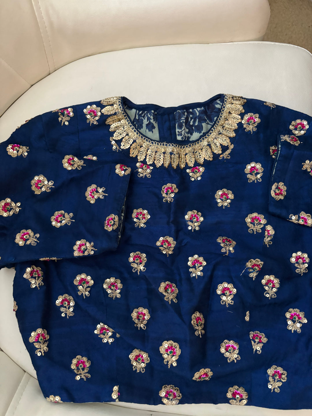 Sabyasachi Royal Blue Lehenga Set with Gold Embellishments