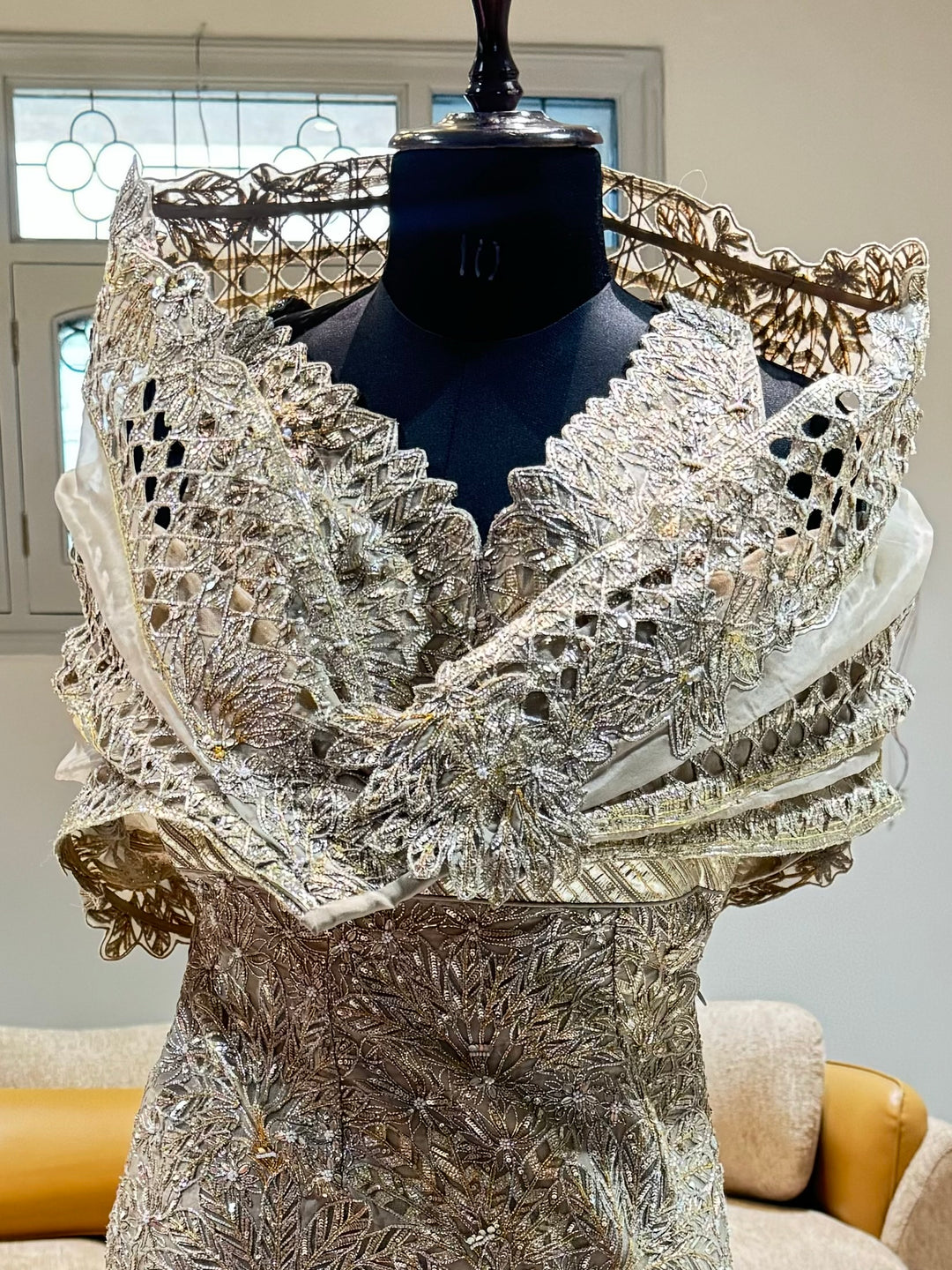 Varun & Nidhika Embellished Gold Mermaid Gown