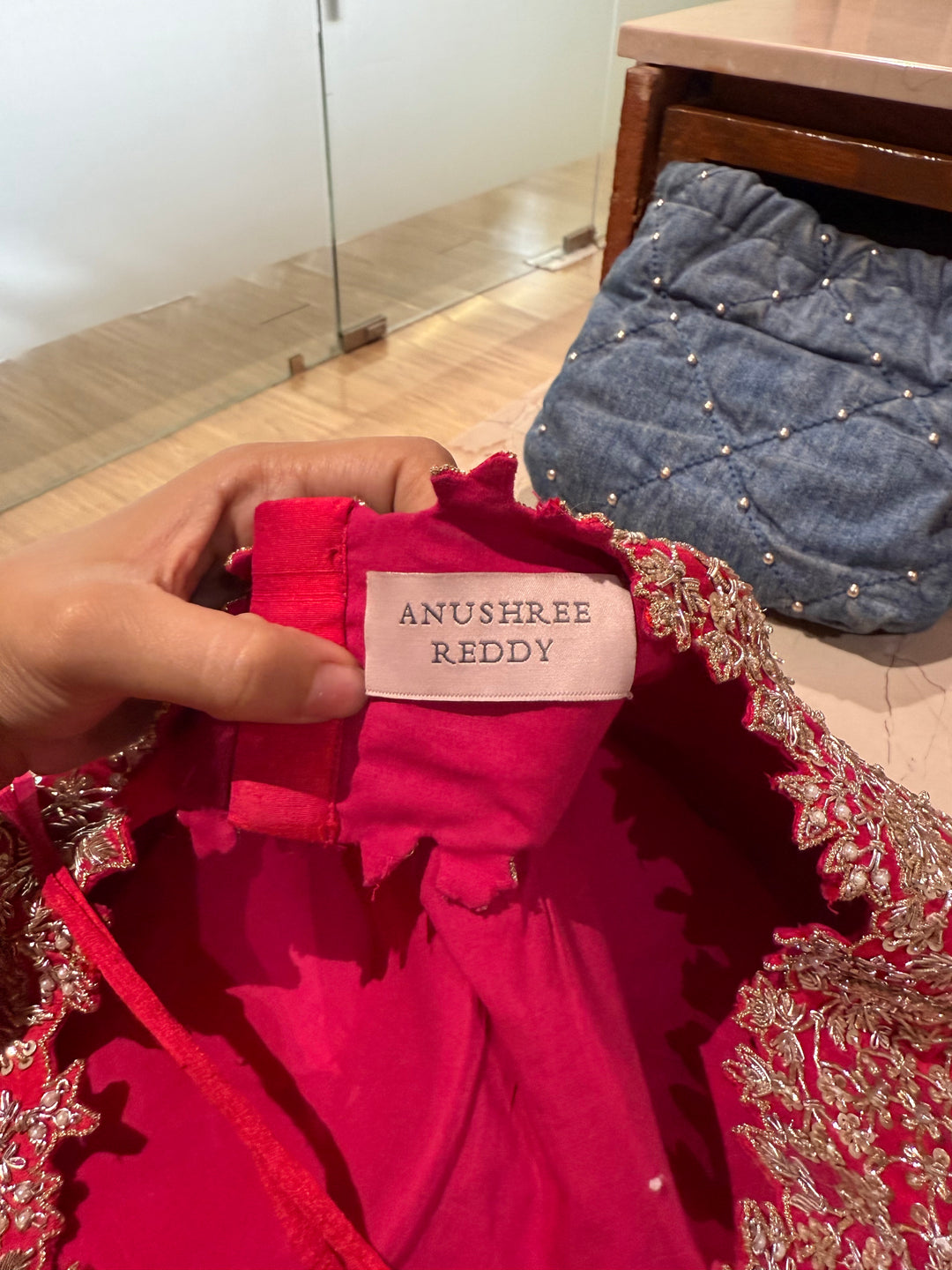 Anushree Reddy Pink Floral Embroidered Bridal Lehenga