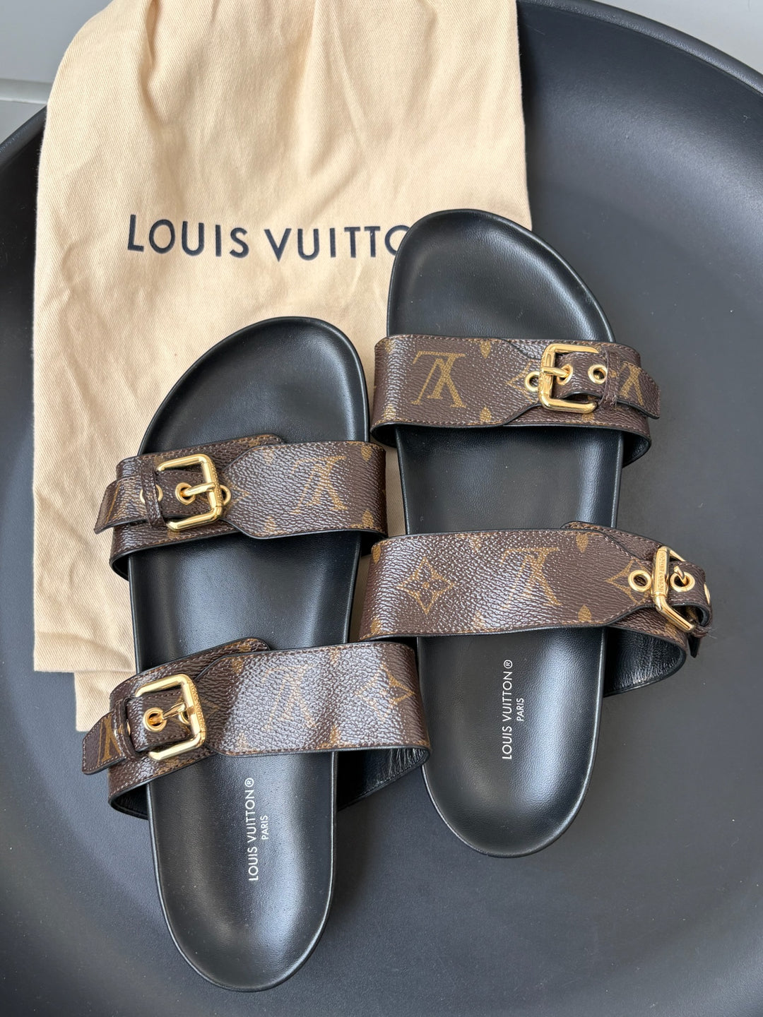Louis Vuitton Bom Dia Flat Comfort Mules Size 40