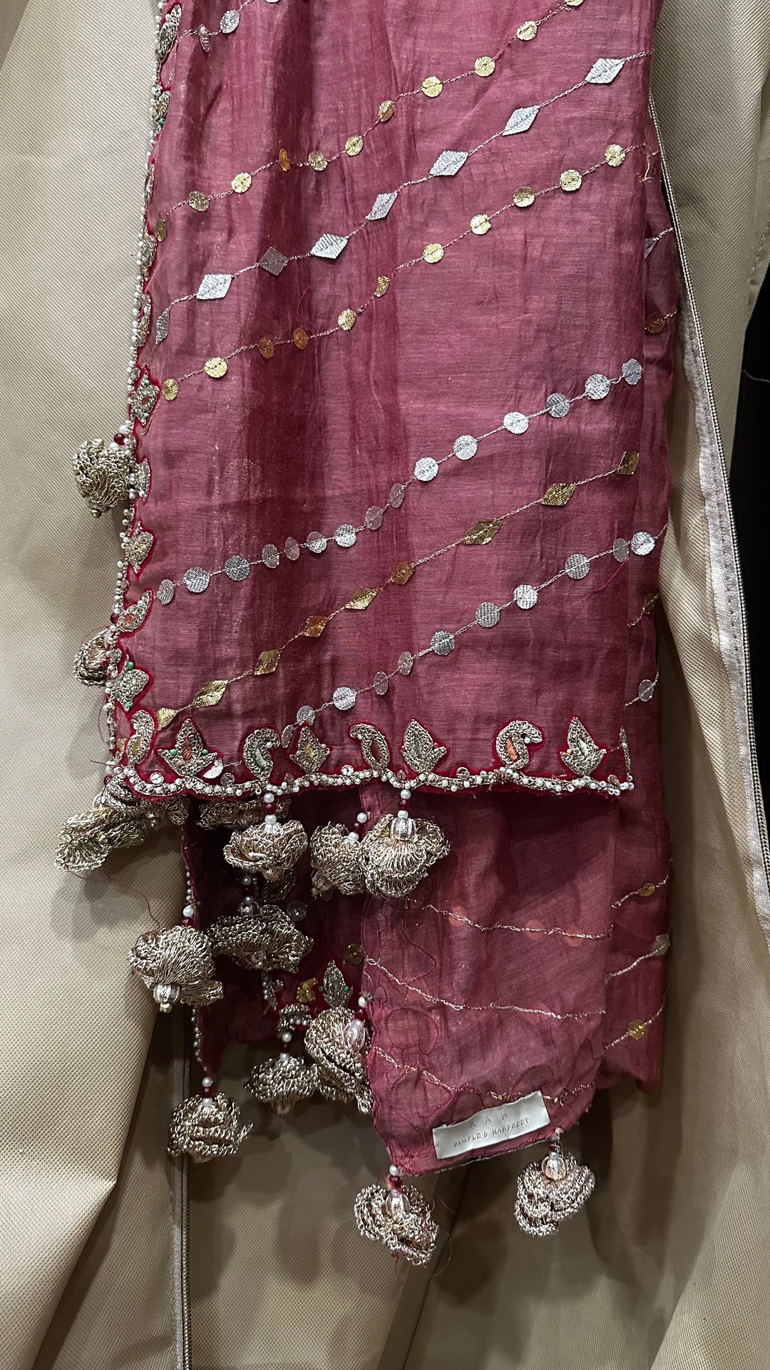 Rimple & Harpreet Red Embroidered Anarkali & Sharara Set