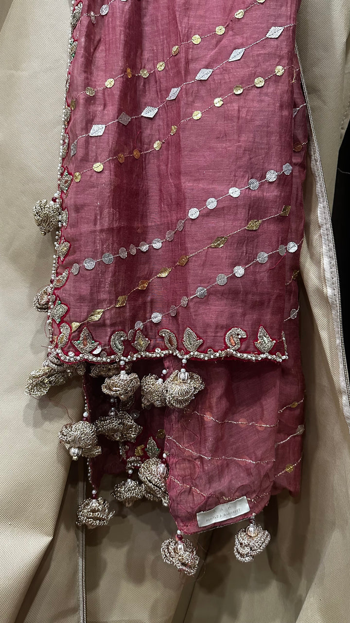Rimple & Harpreet Red Embroidered Anarkali & Sharara Set