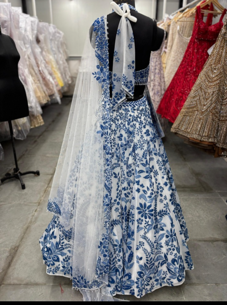 Seema Gujral Floral Embroidered Lehenga Set