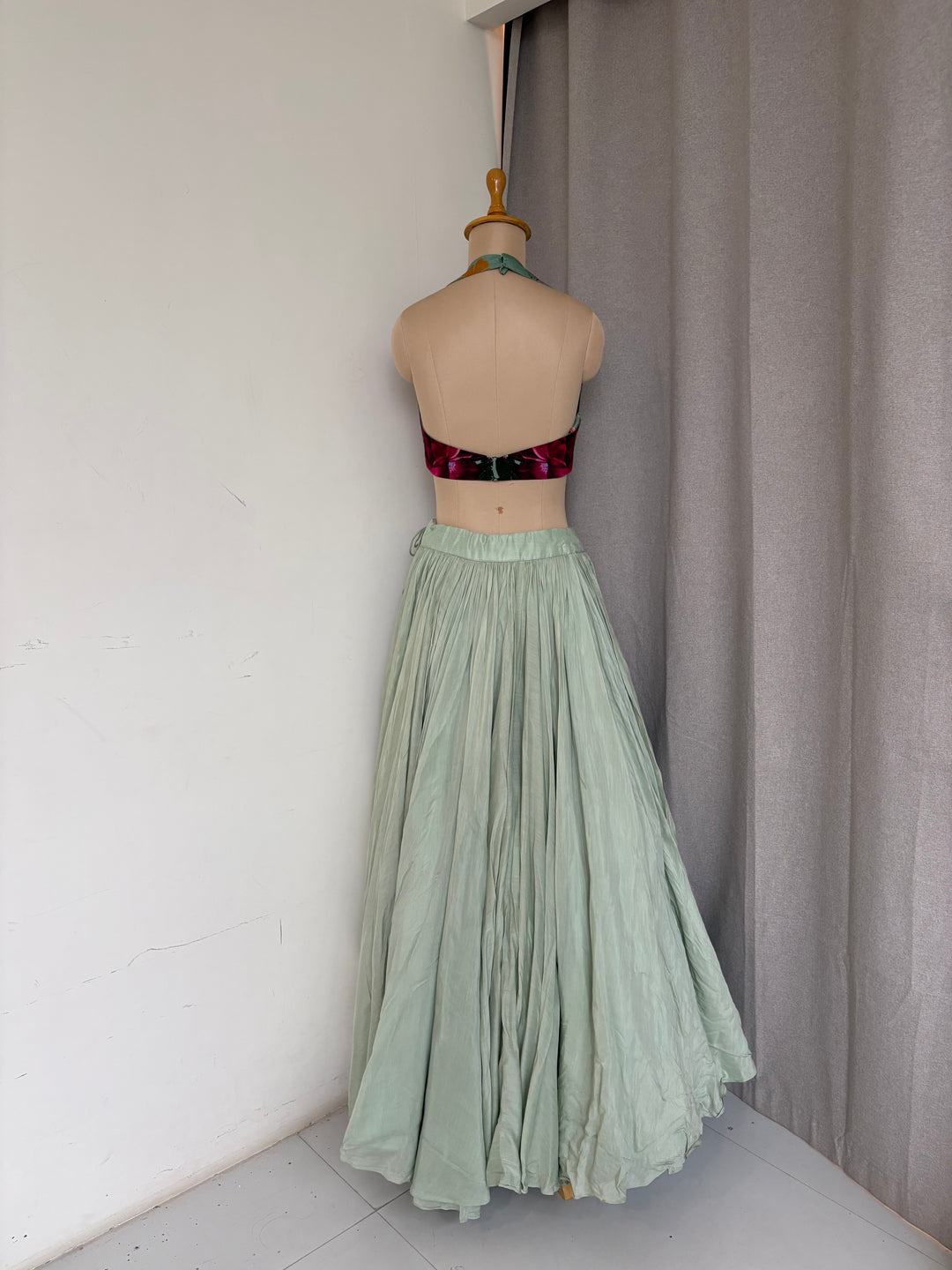 Gazal Gupta Mint Green Embroidered Skirt Set