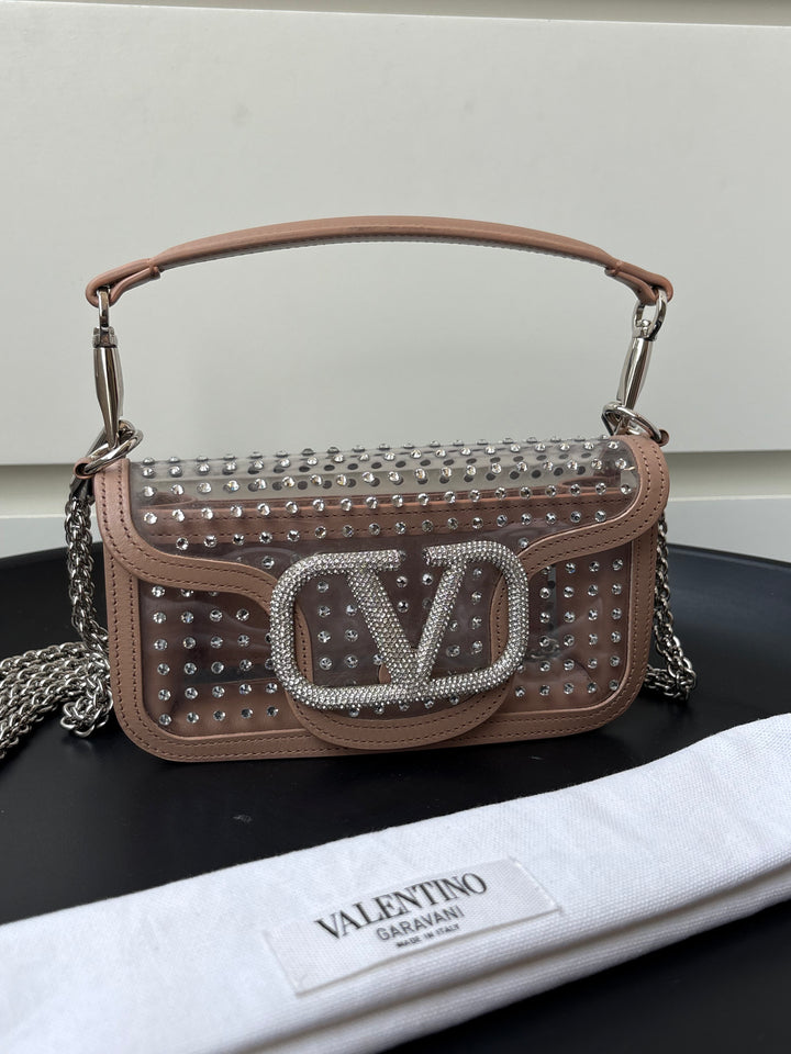 Valentino Garavani locò crystal-embellished shoulder bag