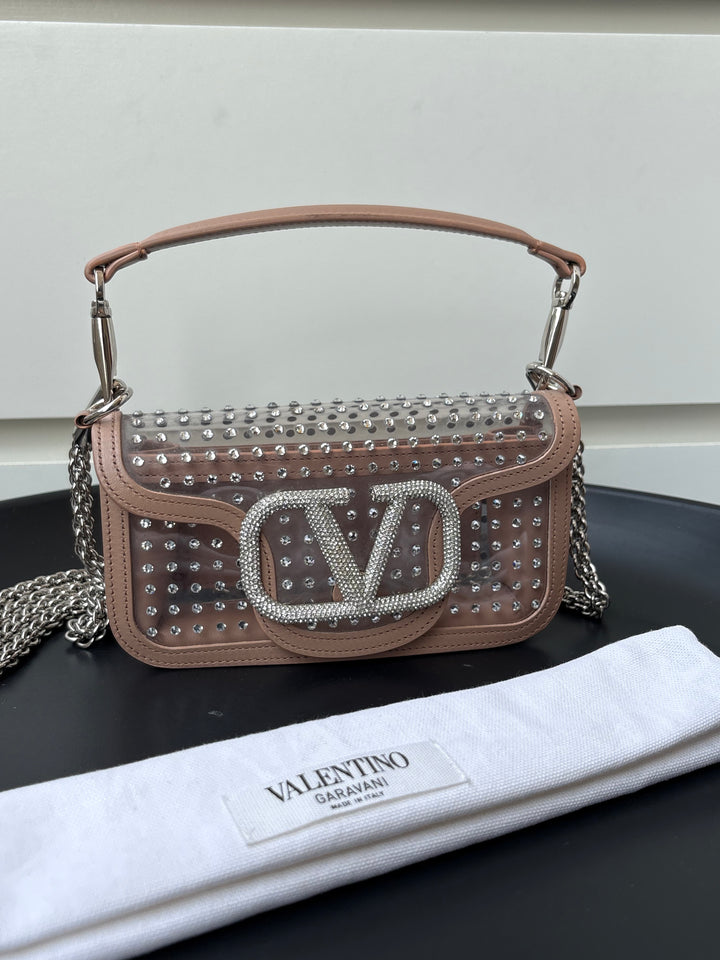 Valentino Garavani locò crystal-embellished shoulder bag
