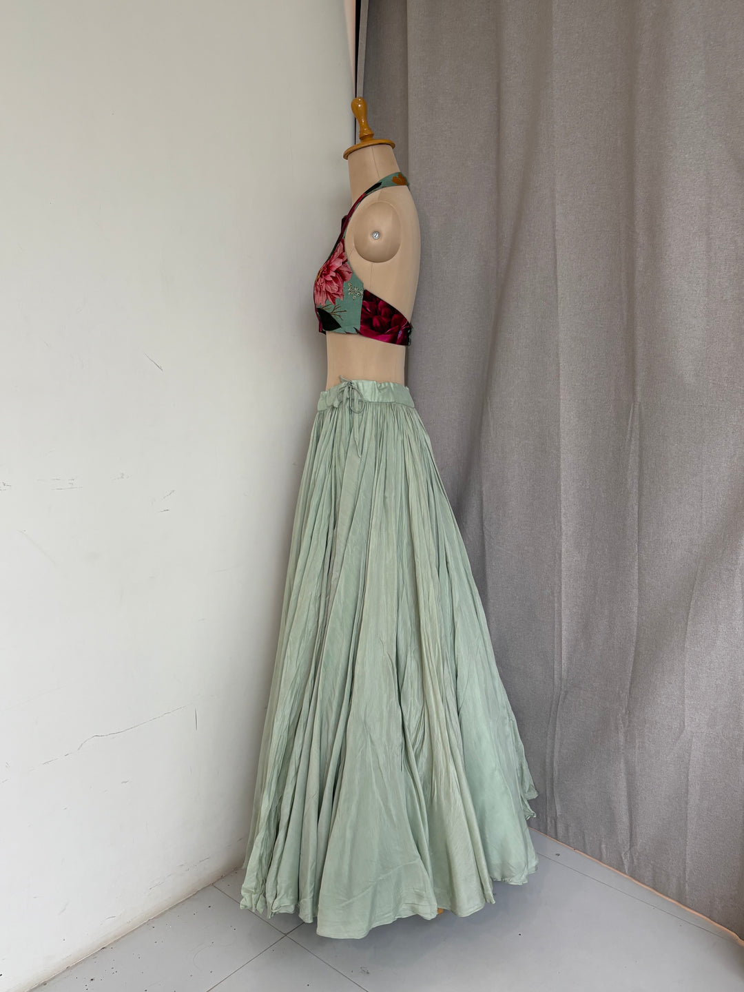 Gazal Gupta Mint Green Embroidered Skirt Set