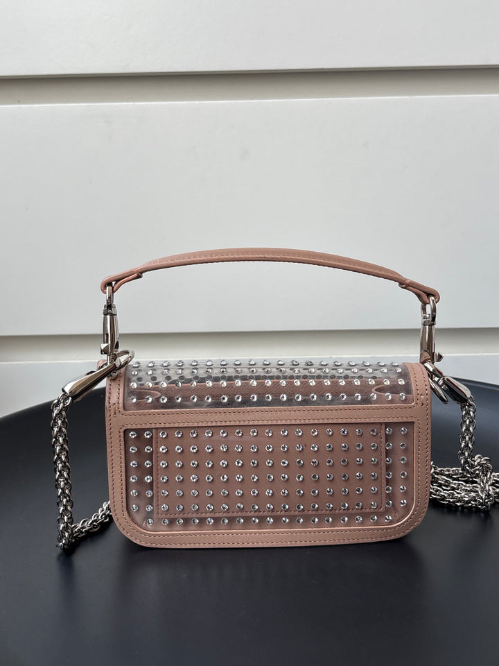 Valentino Garavani locò crystal-embellished shoulder bag