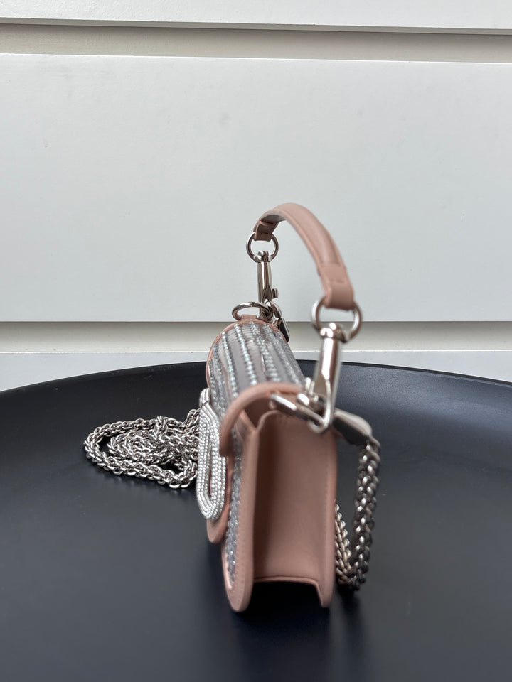 Valentino Garavani locò crystal-embellished shoulder bag