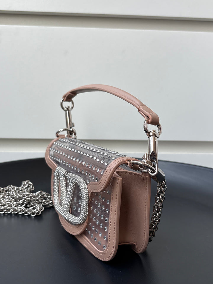 Valentino Garavani locò crystal-embellished shoulder bag