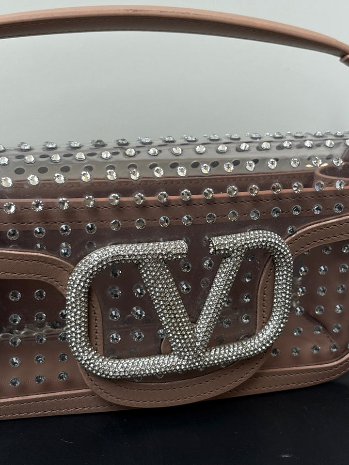 Valentino Garavani locò crystal-embellished shoulder bag