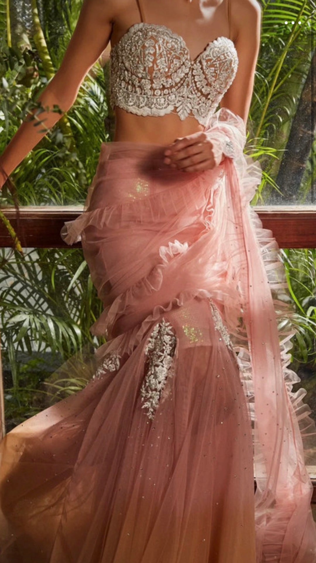 Cherie D Embroidered Shaded Concept Saree Set
