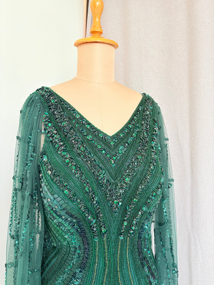 Bhawna Rao Emerald Green Embellished Gown
