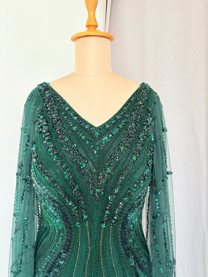 Bhawna Rao Emerald Green Embellished Gown