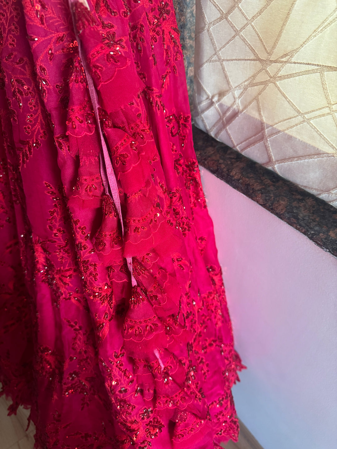 Anushree Reddy Red Lehenga Set