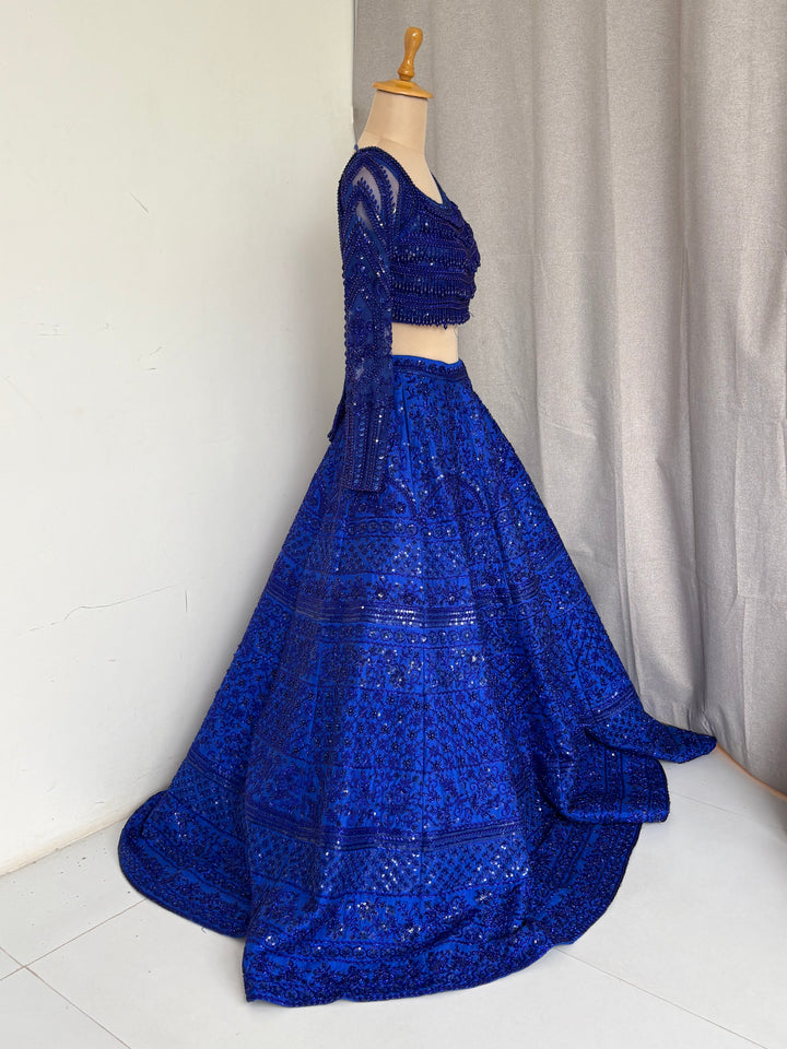 Rianta's Royal Blue Embellished Lehenga Set