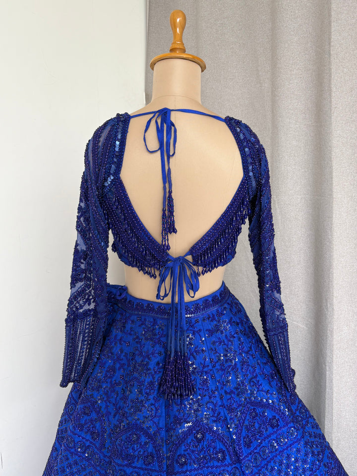 Rianta's Royal Blue Embellished Lehenga Set